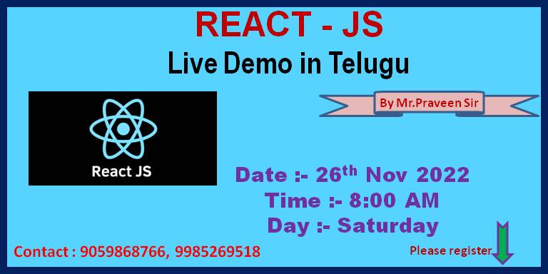 React JS demo in Telugu