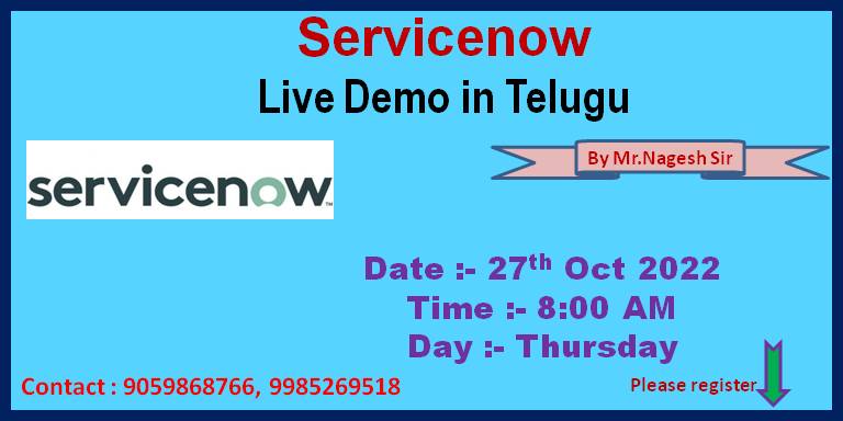 Servicenow Demo in Telugu